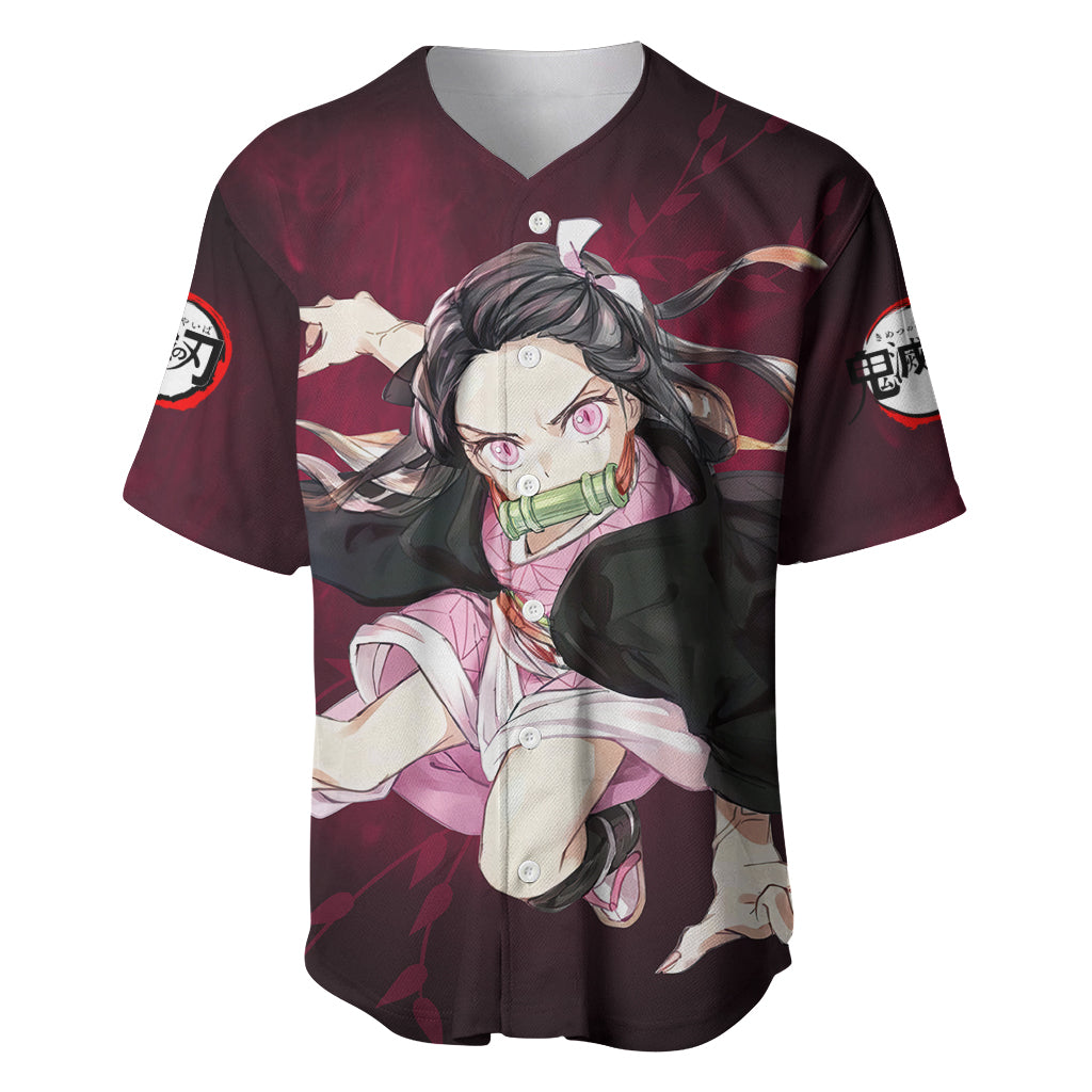 Nezuko - Fighting Anime Baseball Jersey