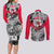 Kaneda - Akira Manga Style Couples Matching Long Sleeve Bodycon Dress and Long Sleeve Button Shirt