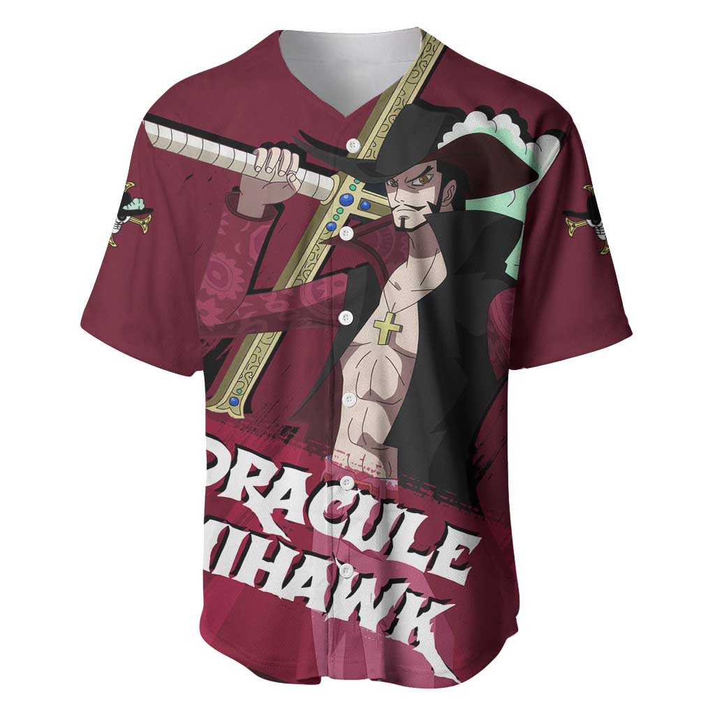 Dracule Mihawk - One Piece Baseball Jersey Anime Style