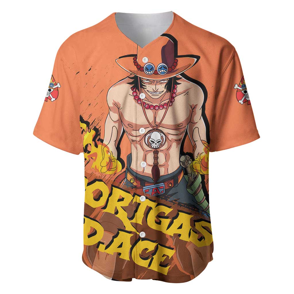 Portgas D.Ace - One Piece Baseball Jersey Anime Style