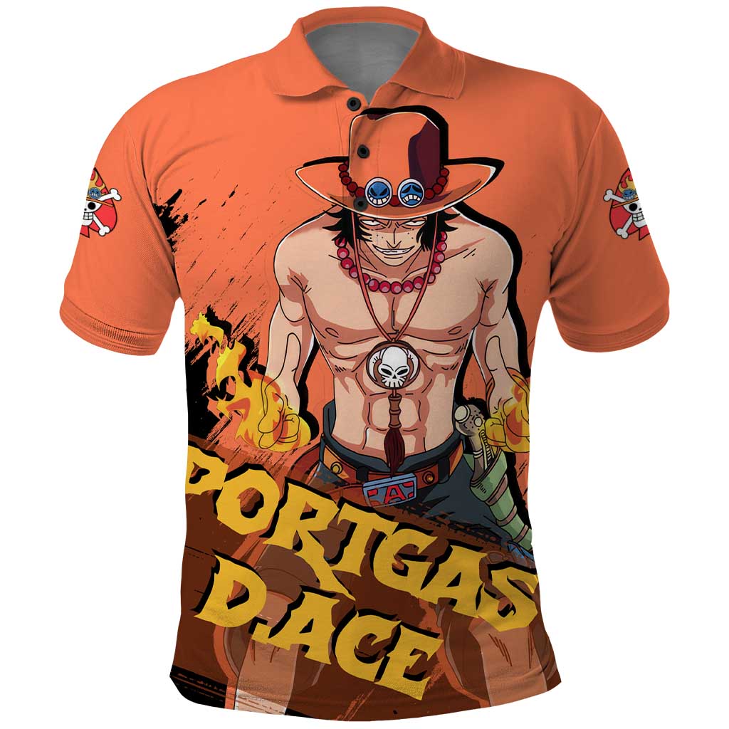 Portgas D.Ace - One Piece Polo Shirt Anime Style