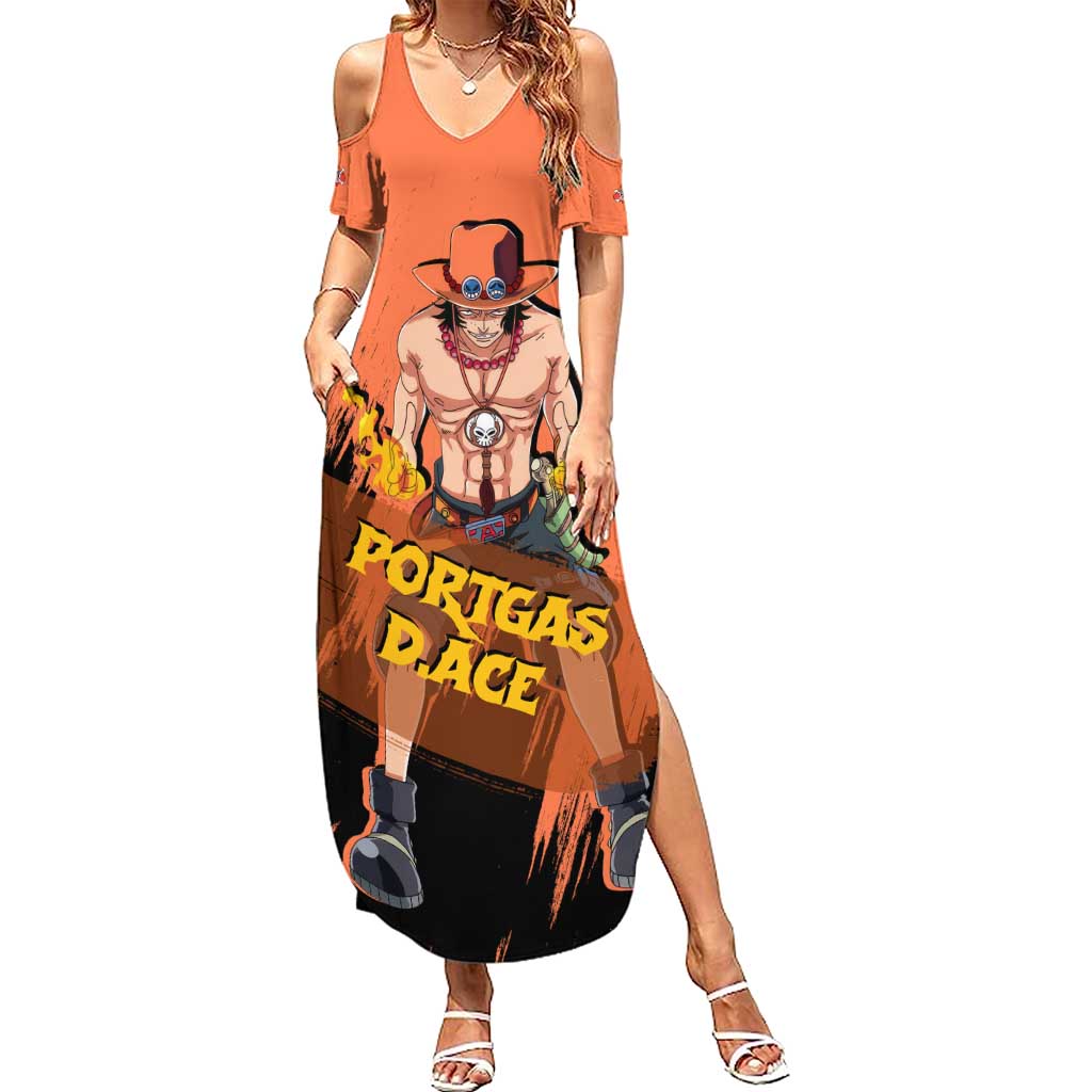 Portgas D.Ace - One Piece Summer Maxi Dress Anime Style