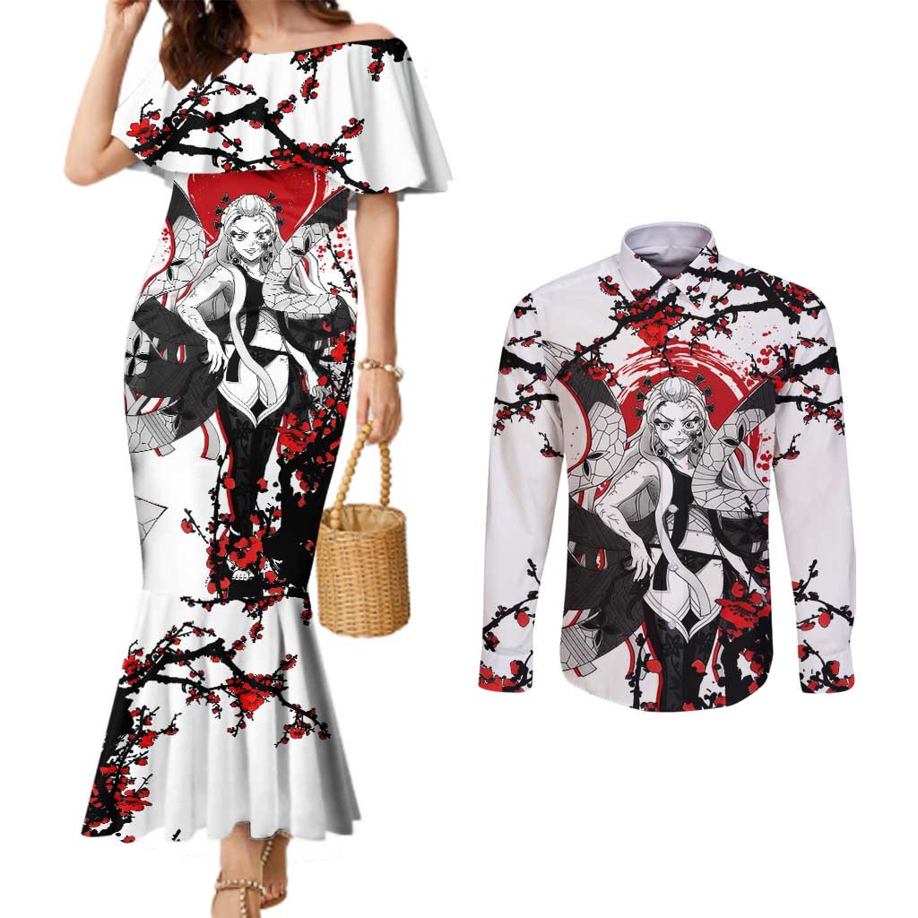 Daki - Demon Slayer Couples Matching Mermaid Dress and Long Sleeve Button Shirt Anime Japan Style