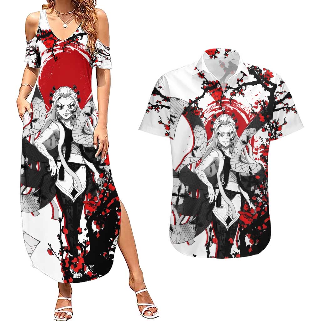 Daki - Demon Slayer Couples Matching Summer Maxi Dress and Hawaiian Shirt Anime Japan Style