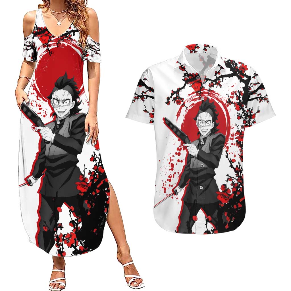 Shinazugawa Genya - Demon Slayer Couples Matching Summer Maxi Dress and Hawaiian Shirt Anime Japan Style