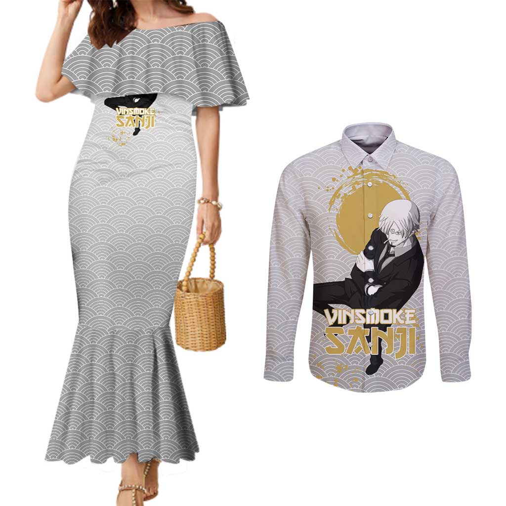 Sanji - One Piece Couples Matching Mermaid Dress and Long Sleeve Button Shirt Anime Style