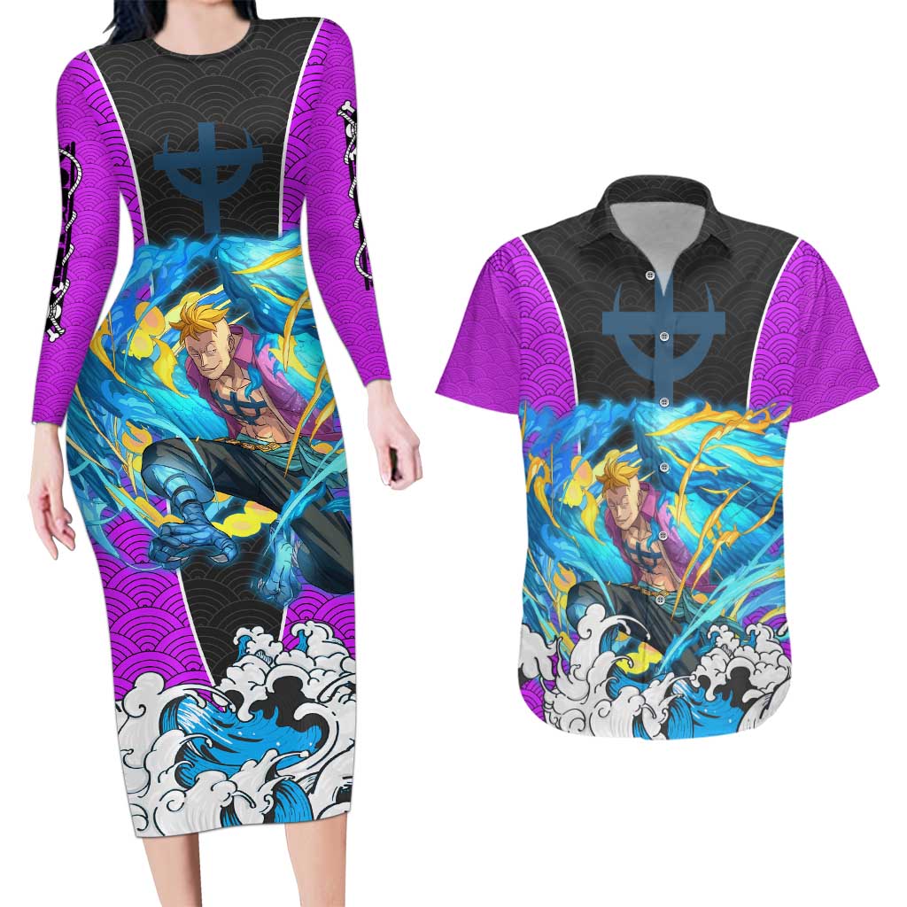 Marco - One Piece Couples Matching Long Sleeve Bodycon Dress and Hawaiian Shirt Anime Style