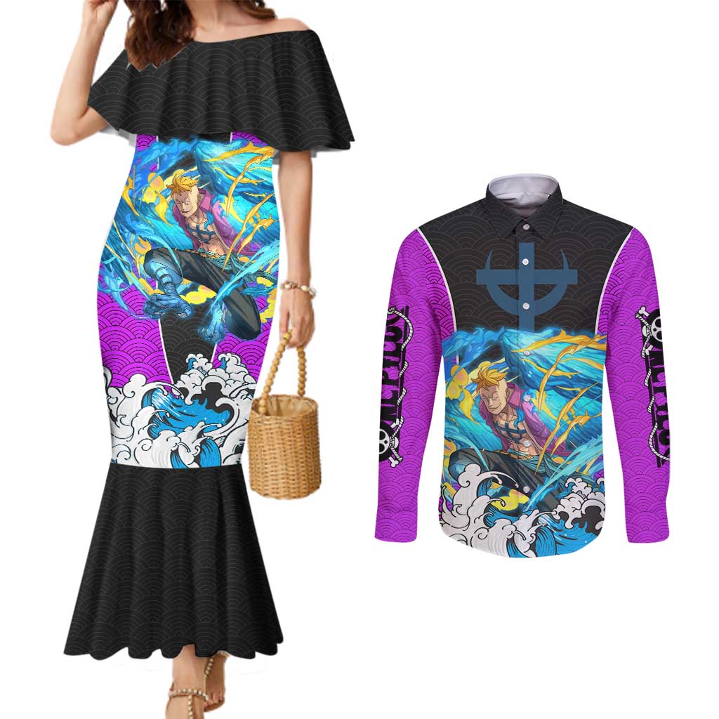 Marco - One Piece Couples Matching Mermaid Dress and Long Sleeve Button Shirt Anime Style