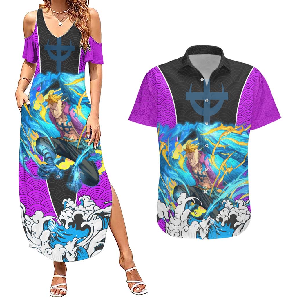 Marco - One Piece Couples Matching Summer Maxi Dress and Hawaiian Shirt Anime Style