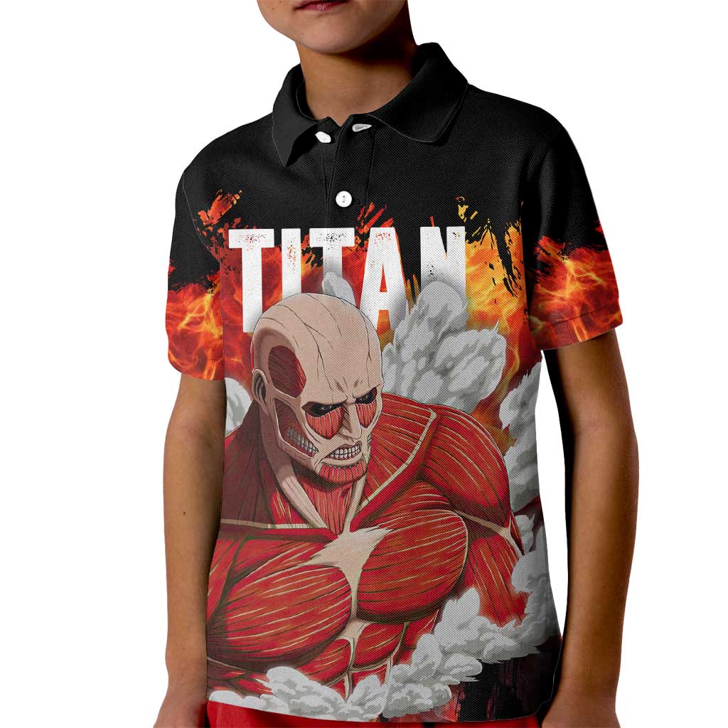 AOT Giant Titan - Attack On Titan Kid Polo Shirt Anime Style