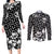 skull-couples-matching-long-sleeve-bodycon-dress-and-long-sleeve-button-shirts-cute-skull-fun-and-floral