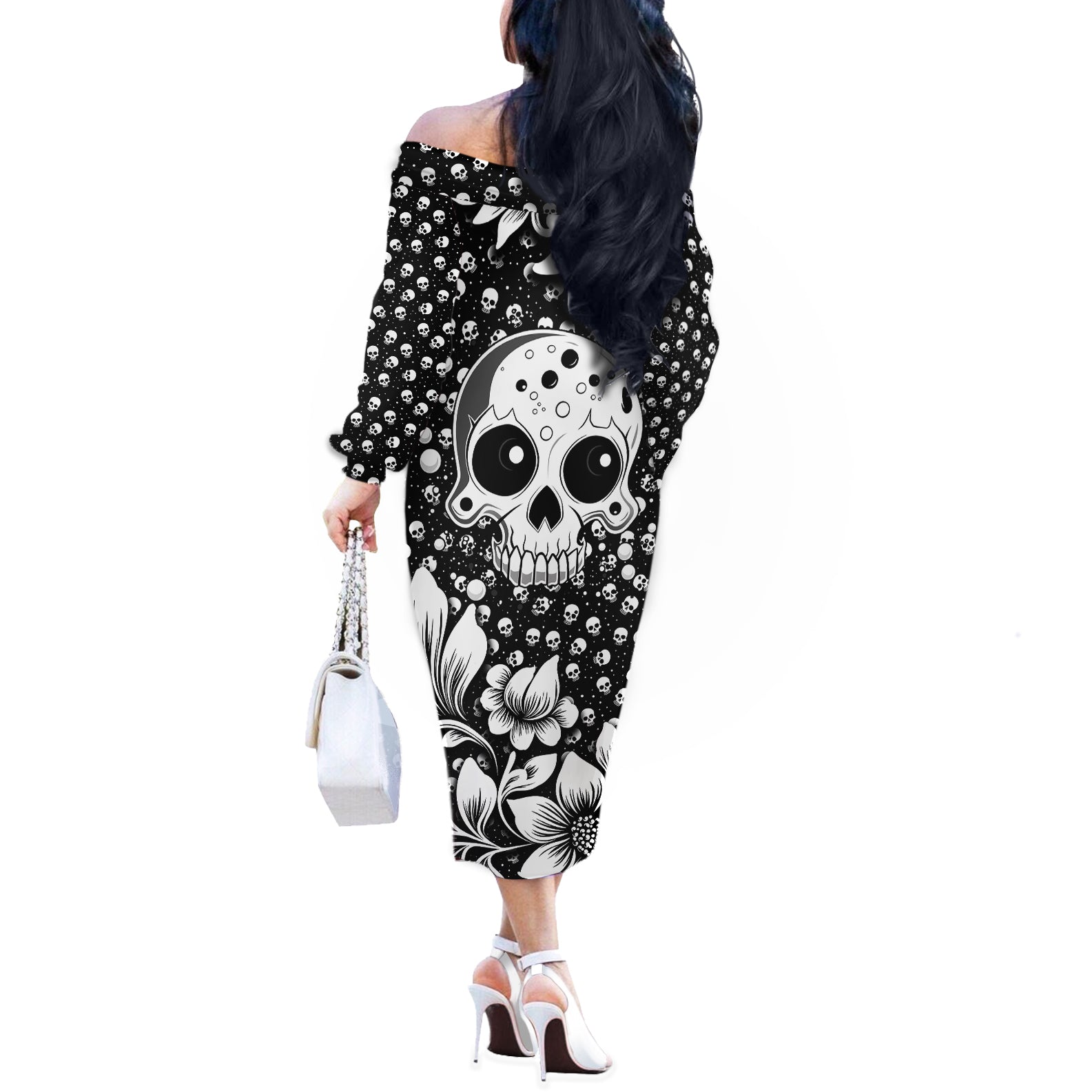 skull-off-the-shoulder-long-sleeve-dress-cute-skull-fun-and-floral