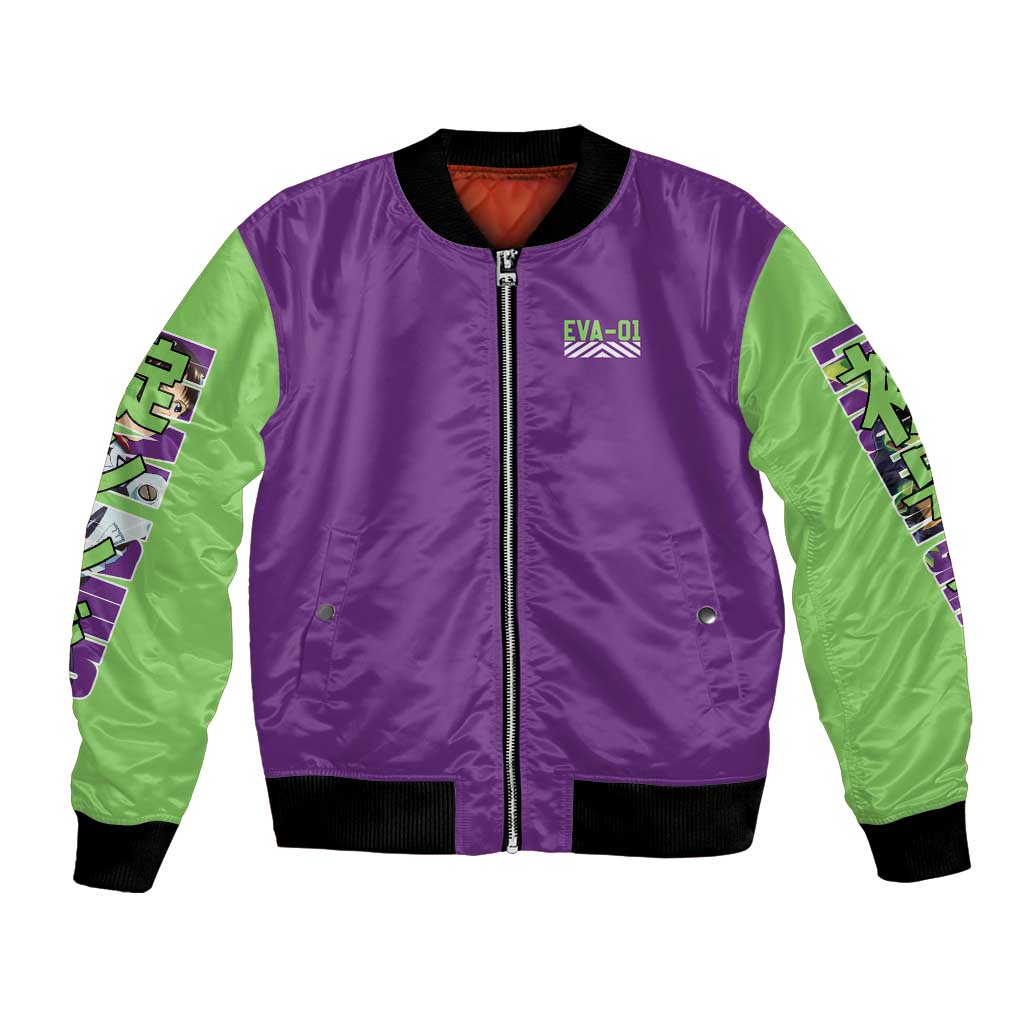 Shinji Ikari x Eva 01 Neon Genesis Evangelion Bomber Jacket Anime Style