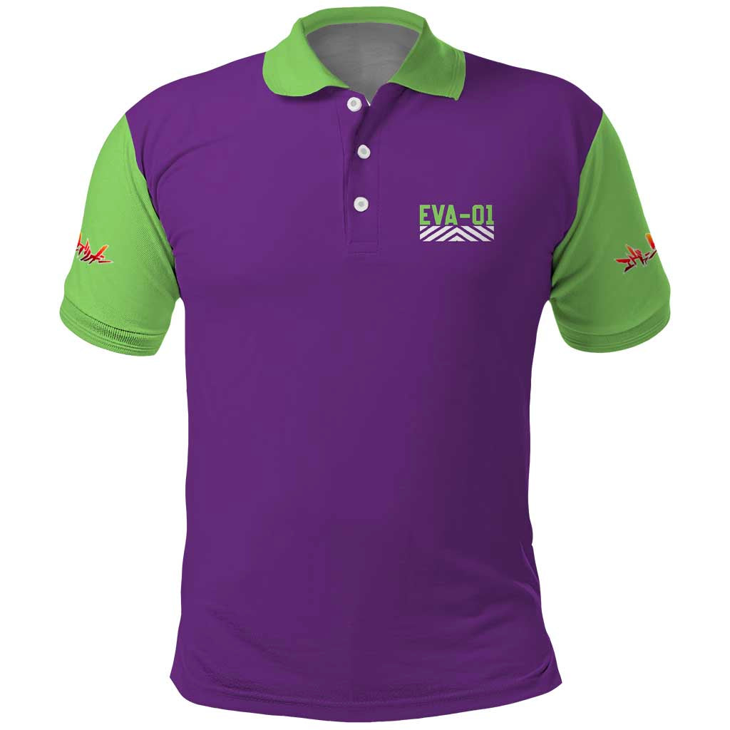 Shinji Ikari x Eva 01 Neon Genesis Evangelion Polo Shirt Anime Style