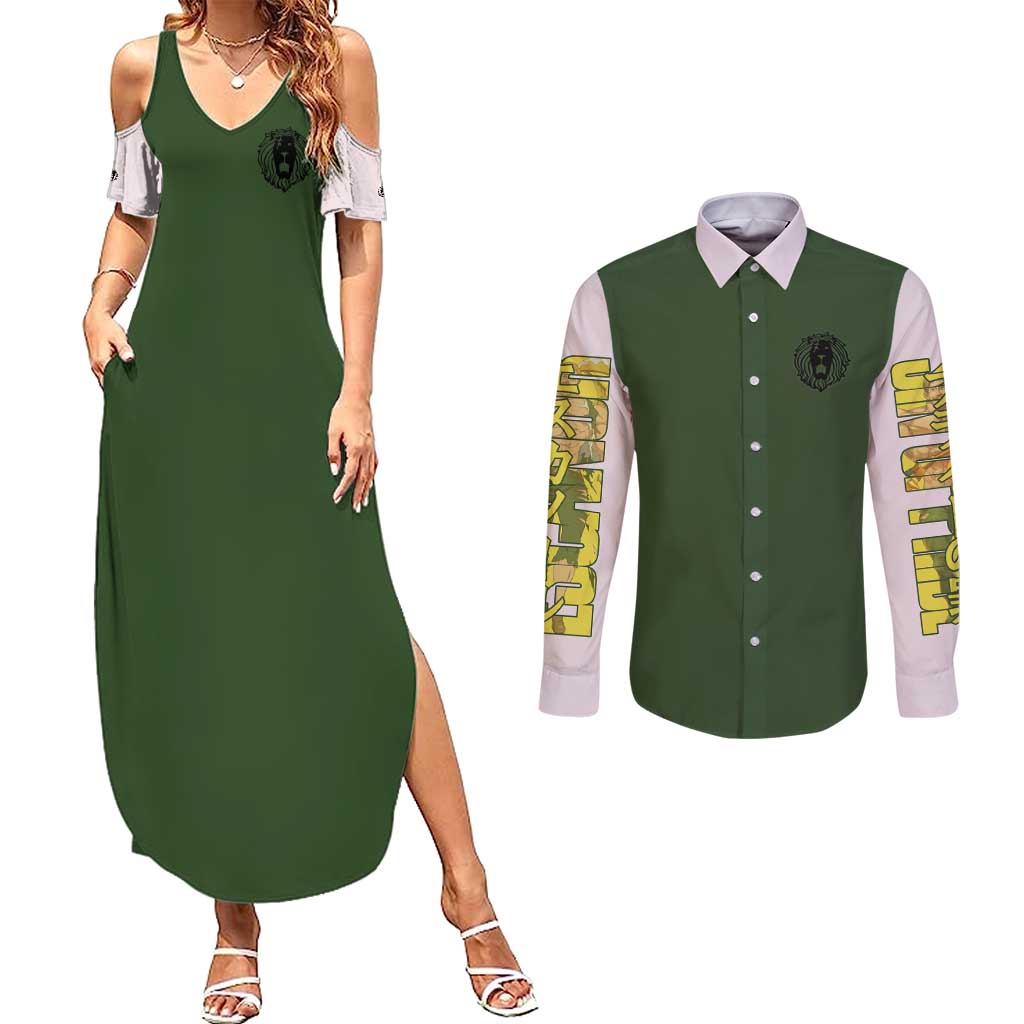 Escanor Seven Deadly Sins Couples Matching Summer Maxi Dress and Long Sleeve Button Shirt Anime Style