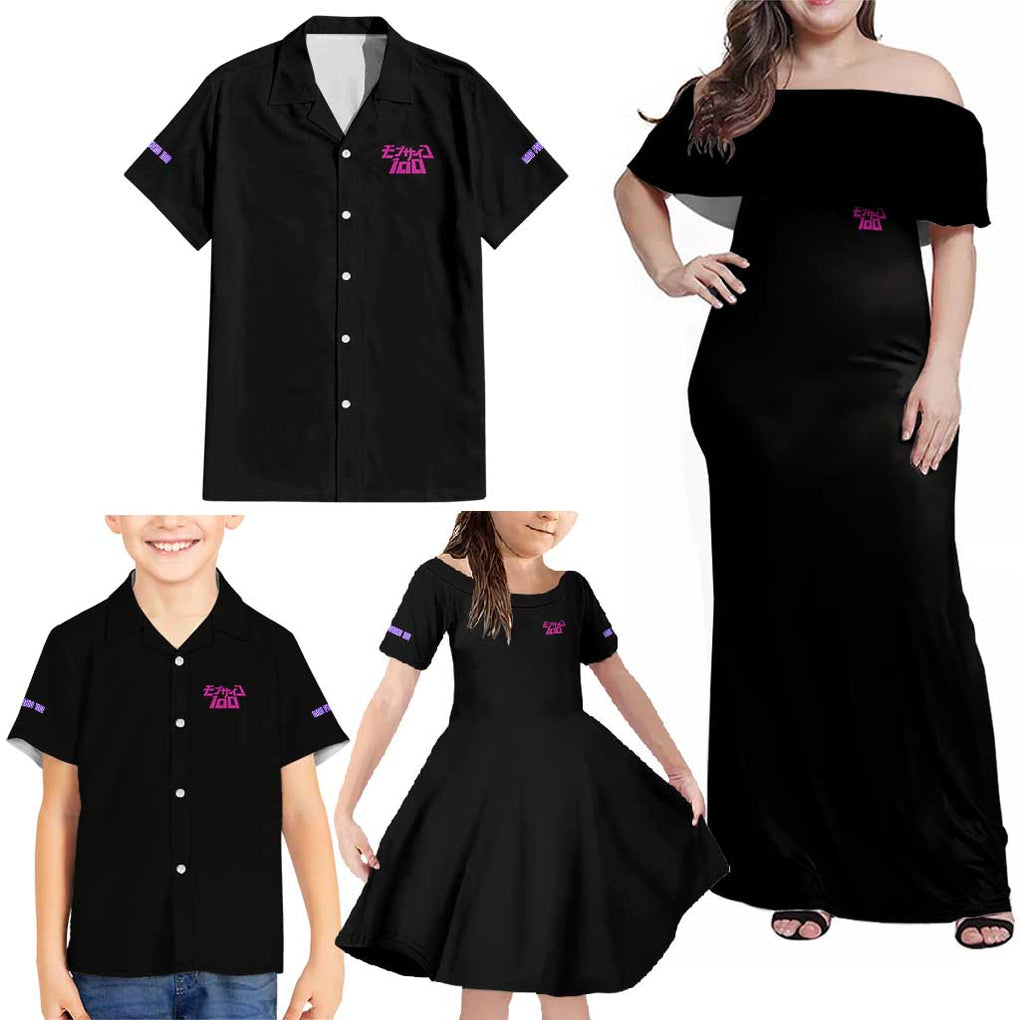 Final Arc Mob Psycho 100 Family Matching Off Shoulder Maxi Dress and Hawaiian Shirt Japan Anime Style