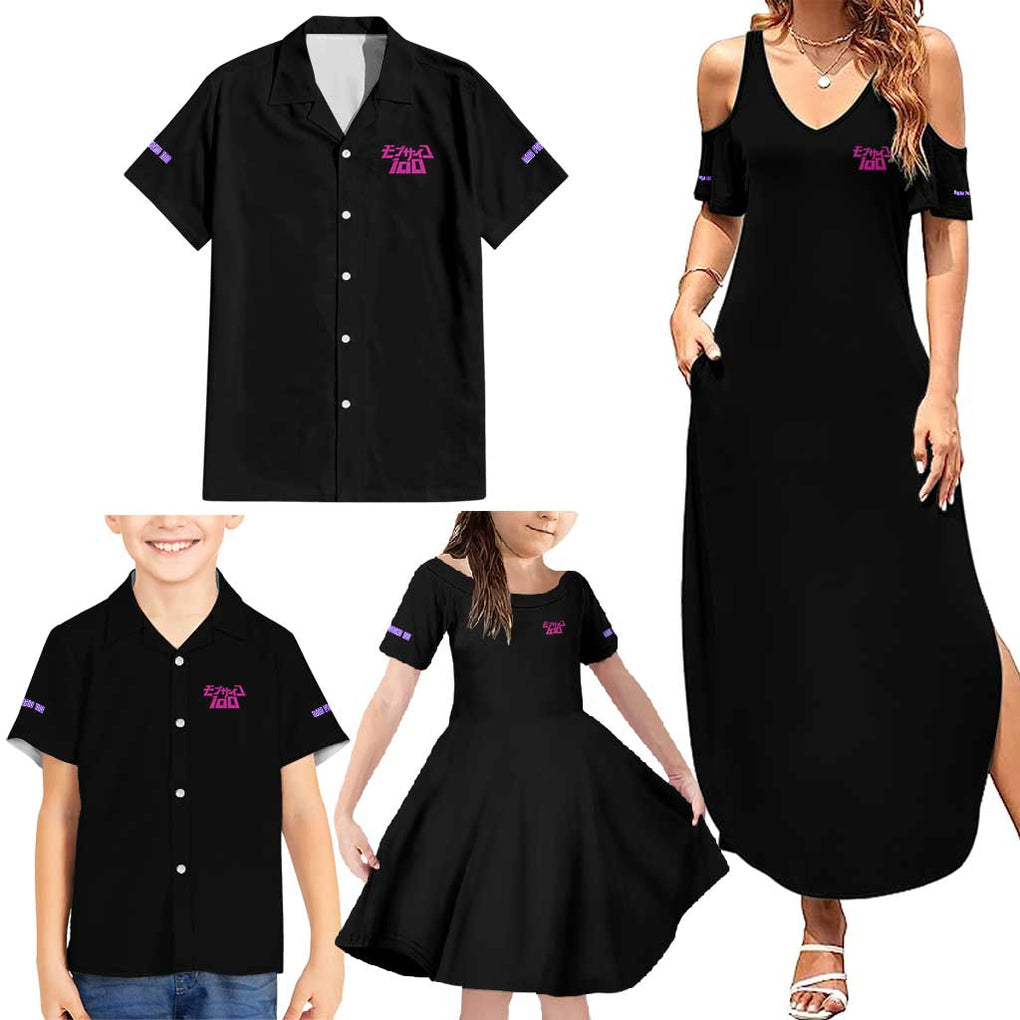 Final Arc Mob Psycho 100 Family Matching Summer Maxi Dress and Hawaiian Shirt Japan Anime Style