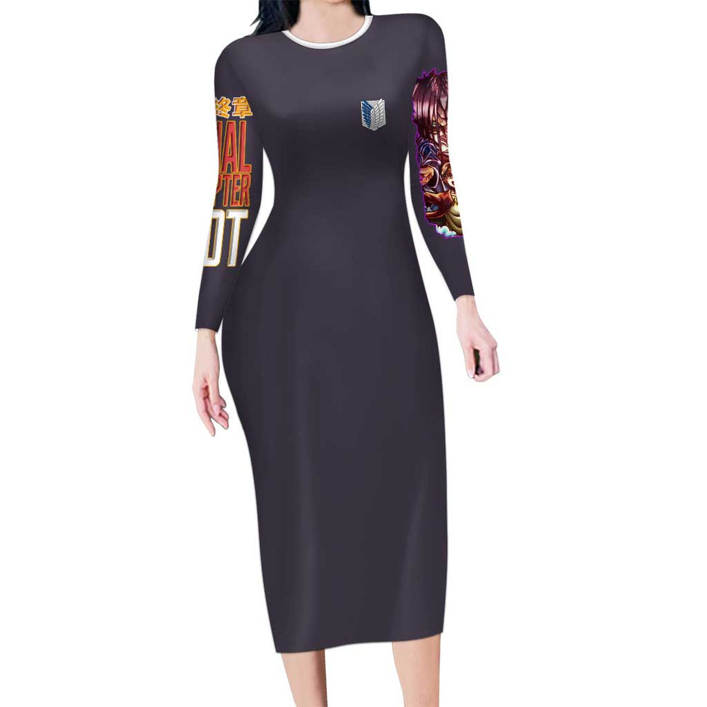 Final Chapter Attack on Titan Long Sleeve Bodycon Dress Japan Anime Style