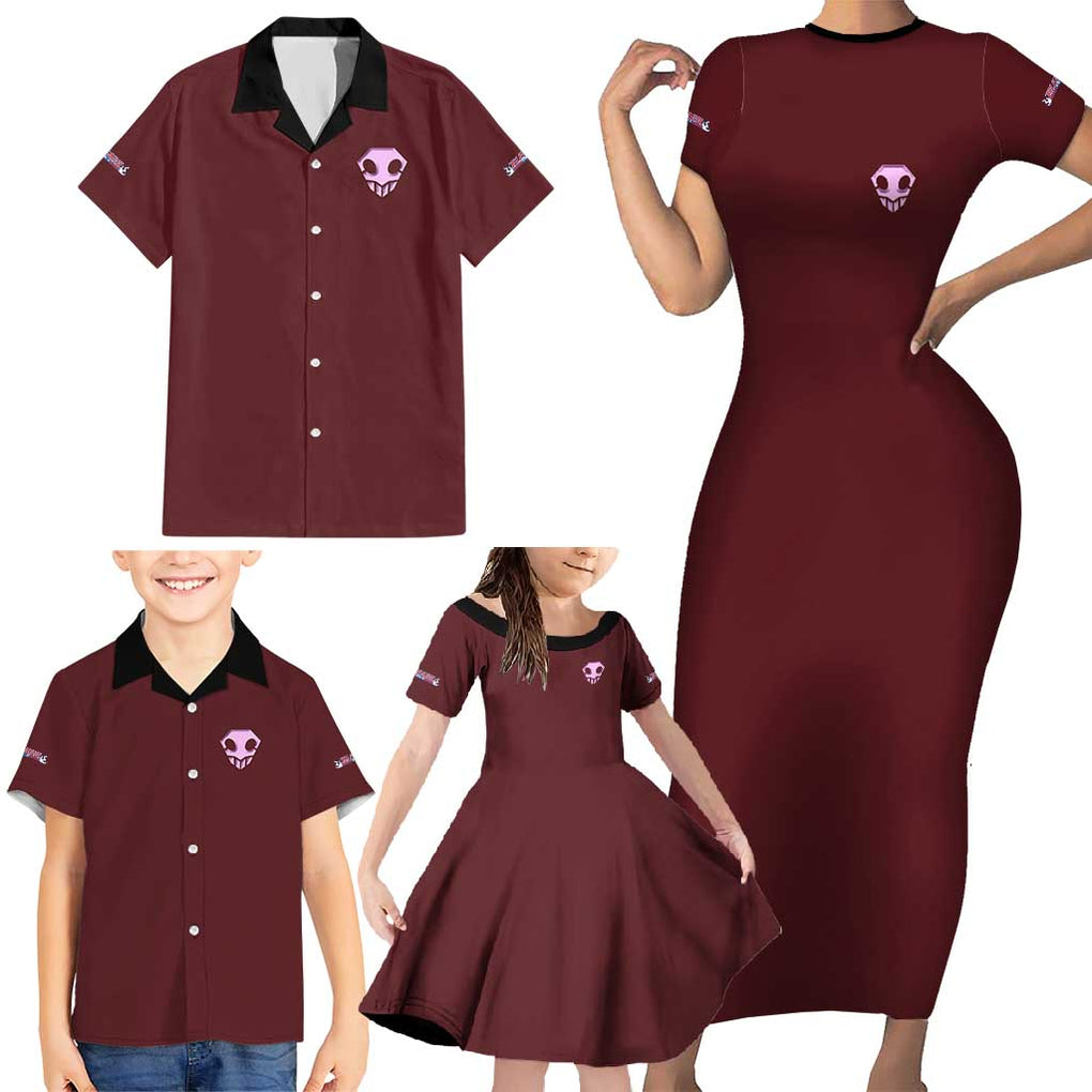 Thousand Year Blood War Arc Bleach Family Matching Short Sleeve Bodycon Dress and Hawaiian Shirt Japan Anime Style