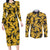 Umbreon Pattern Style Couples Matching Long Sleeve Bodycon Dress and Long Sleeve Button Shirt