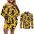 Umbreon Pattern Style Couples Matching Off Shoulder Short Dress and Long Sleeve Button Shirt