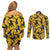 Umbreon Pattern Style Couples Matching Off Shoulder Short Dress and Long Sleeve Button Shirt