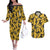 Umbreon Pattern Style Couples Matching Off The Shoulder Long Sleeve Dress and Hawaiian Shirt