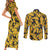 Umbreon Pattern Style Couples Matching Short Sleeve Bodycon Dress and Long Sleeve Button Shirt