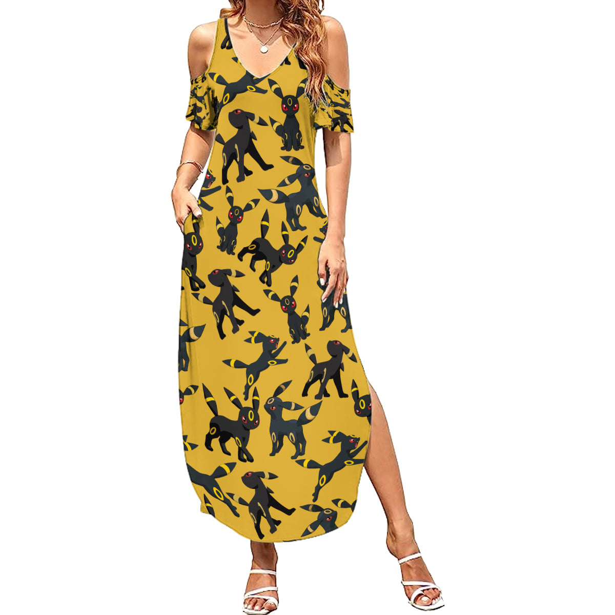 Umbreon Pattern Style Summer Maxi Dress