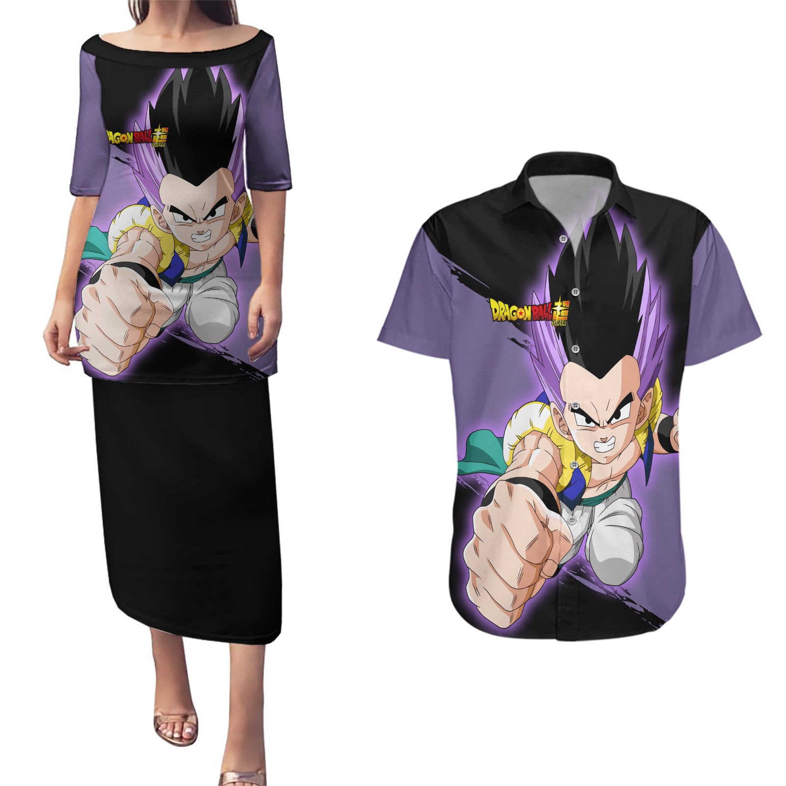 Gotenks - Dragon Ball Couples Matching Puletasi and Hawaiian Shirt