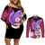 Fat Majin Buu - Dragon Ball Couples Matching Off Shoulder Short Dress and Long Sleeve Button Shirt