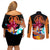 Goku Saiyan God Couples Matching Off Shoulder Short Dress and Long Sleeve Button Shirt