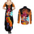 Goku Saiyan God Couples Matching Summer Maxi Dress and Long Sleeve Button Shirt