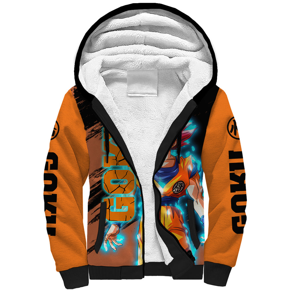 Goku Saiyan God Sherpa Hoodie