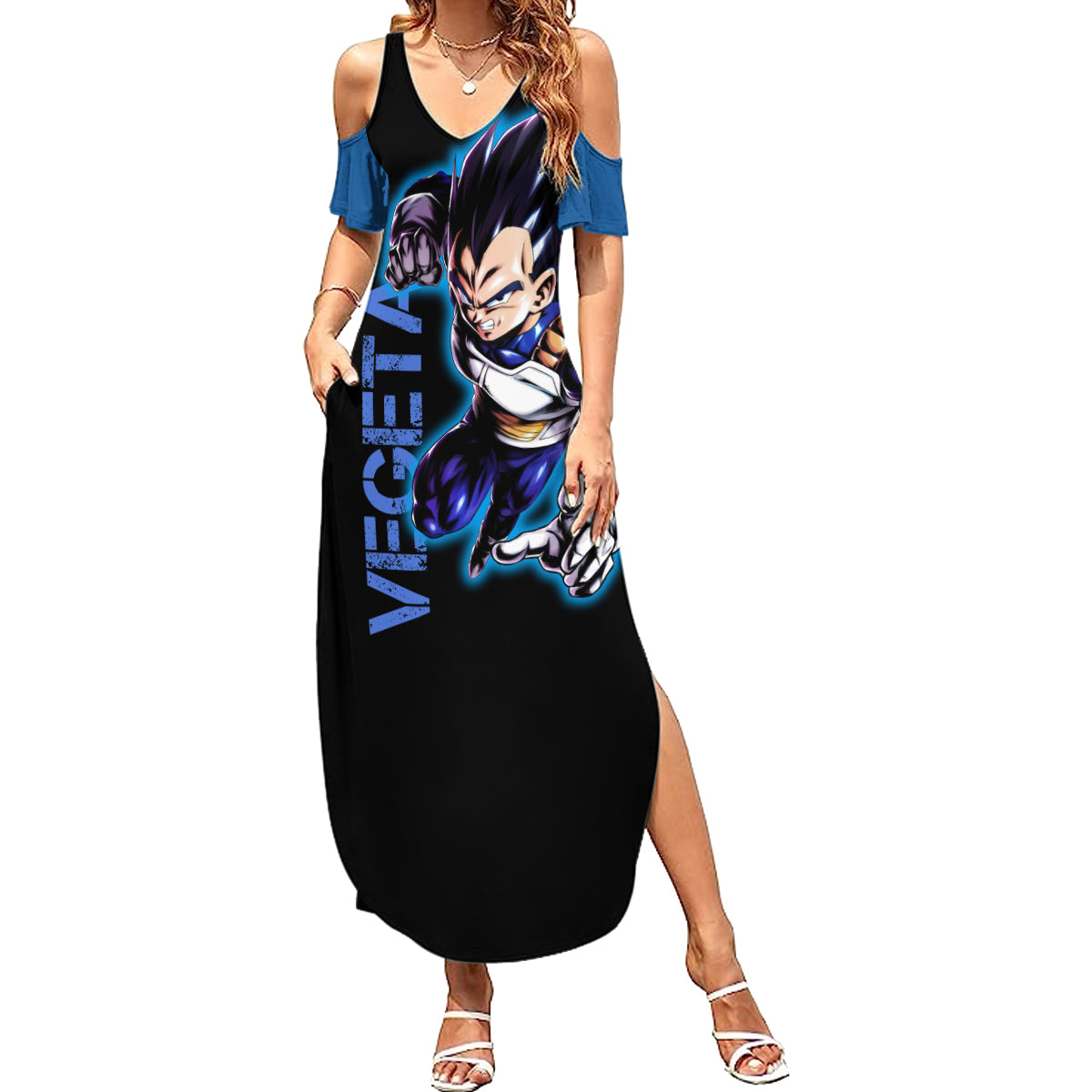 Vegeta Hoodie Dragon Ball Anime Summer Maxi Dress