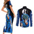 Vegito - Dragon Ball Couples Matching Short Sleeve Bodycon Dress and Long Sleeve Button Shirt