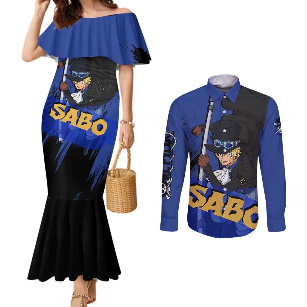 Sabo - One Piece Couples Matching Mermaid Dress and Long Sleeve Button Shirt Anime Style