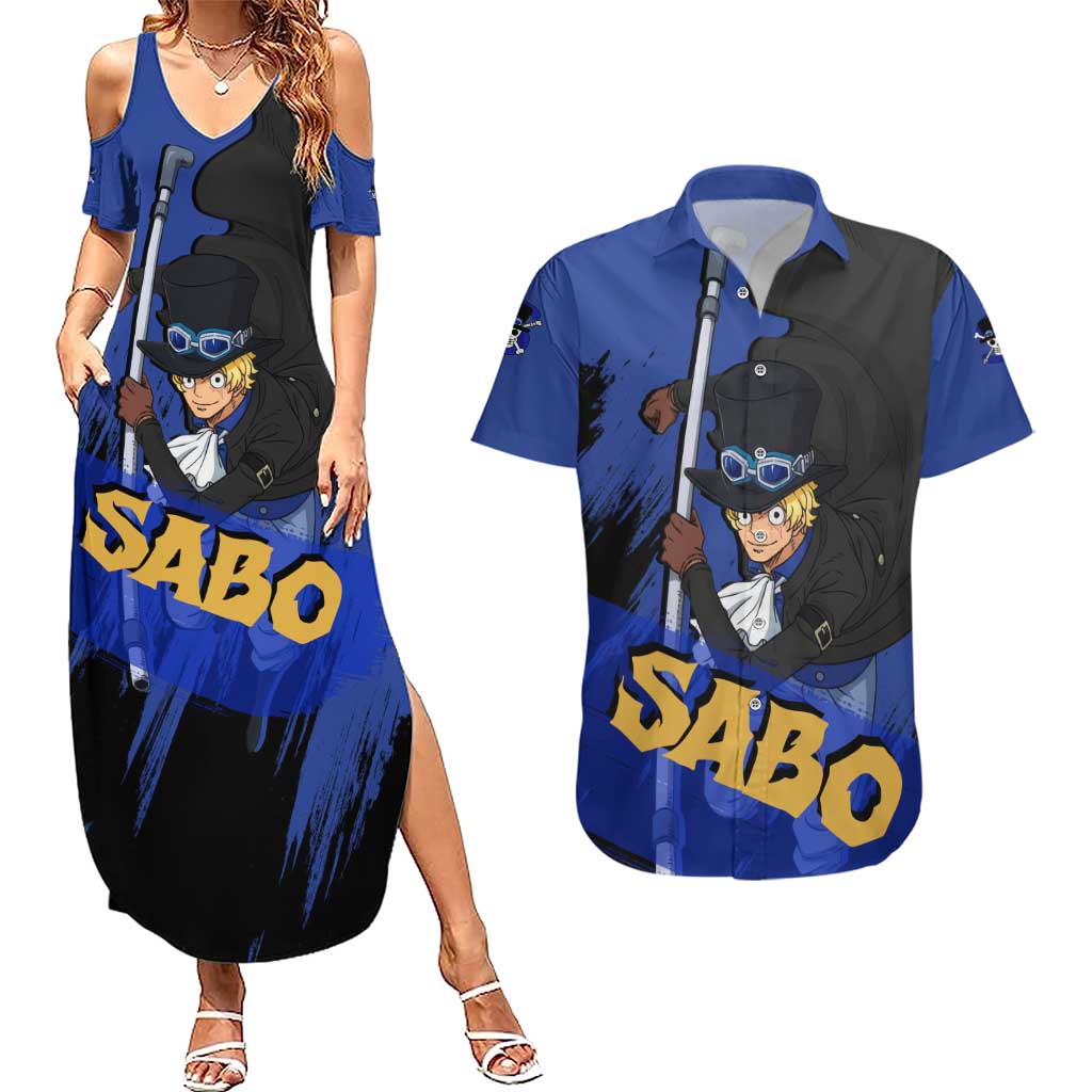 Sabo - One Piece Couples Matching Summer Maxi Dress and Hawaiian Shirt Anime Style