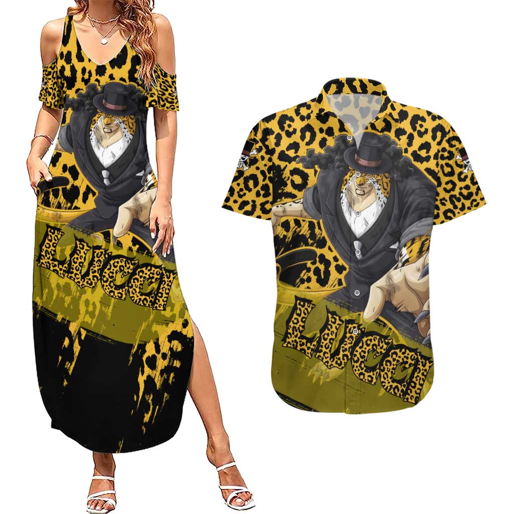 Rob Lucci - One Piece Couples Matching Summer Maxi Dress and Hawaiian Shirt Anime Style