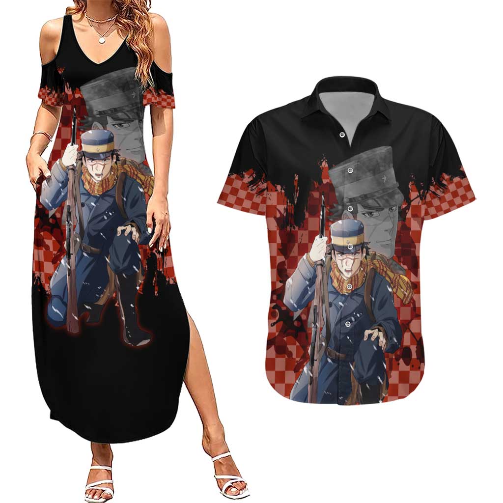 Saichi Sugimoto - Golden Kamuy Couples Matching Summer Maxi Dress and Hawaiian Shirt Anime Style