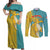 Dragonite - Pokemon Couples Matching Off Shoulder Maxi Dress and Long Sleeve Button Shirt Anime Style