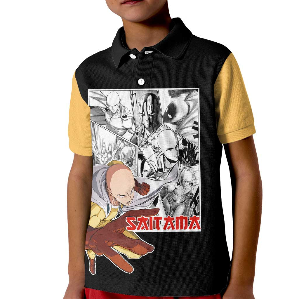 Saitama - One Punch Man Kid Polo Shirt Anime Mix Manga Style