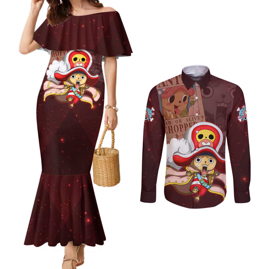 Tony Tony Chopper - One Piece Couples Matching Mermaid Dress and Long Sleeve Button Shirt Anime Style