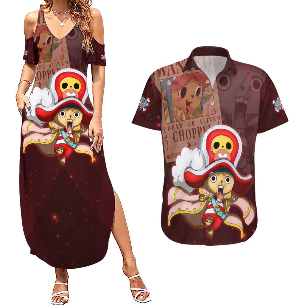 Tony Tony Chopper - One Piece Couples Matching Summer Maxi Dress and Hawaiian Shirt Anime Style