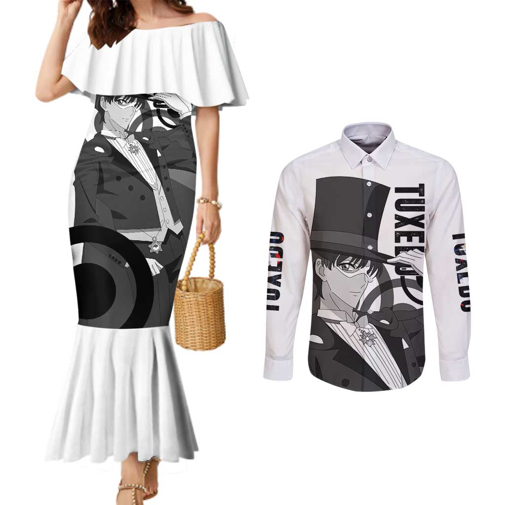 Tuxedo - Sasilor Moon Couples Matching Mermaid Dress and Long Sleeve Button Shirt Anime Style