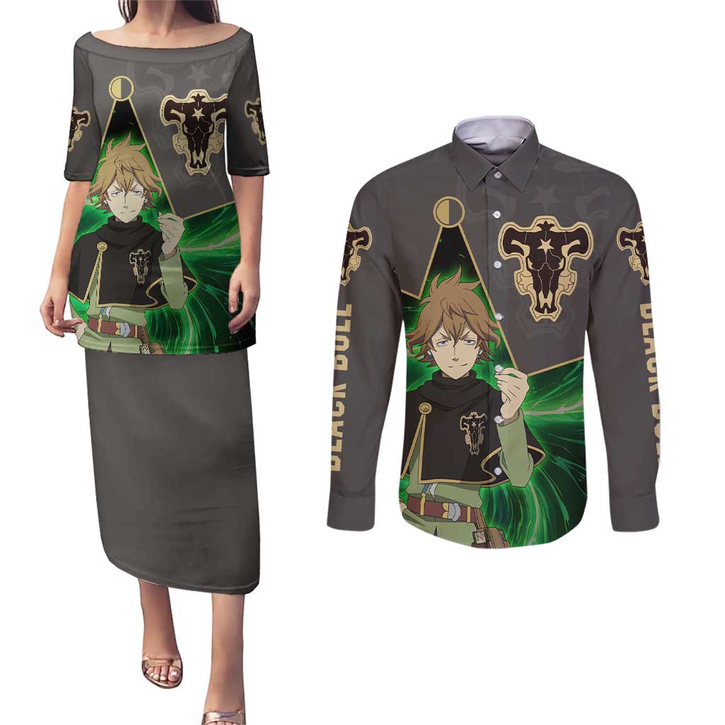 Black Bull Finral Roulacase - Black Clover Couples Matching Puletasi and Long Sleeve Button Shirt Anime Style