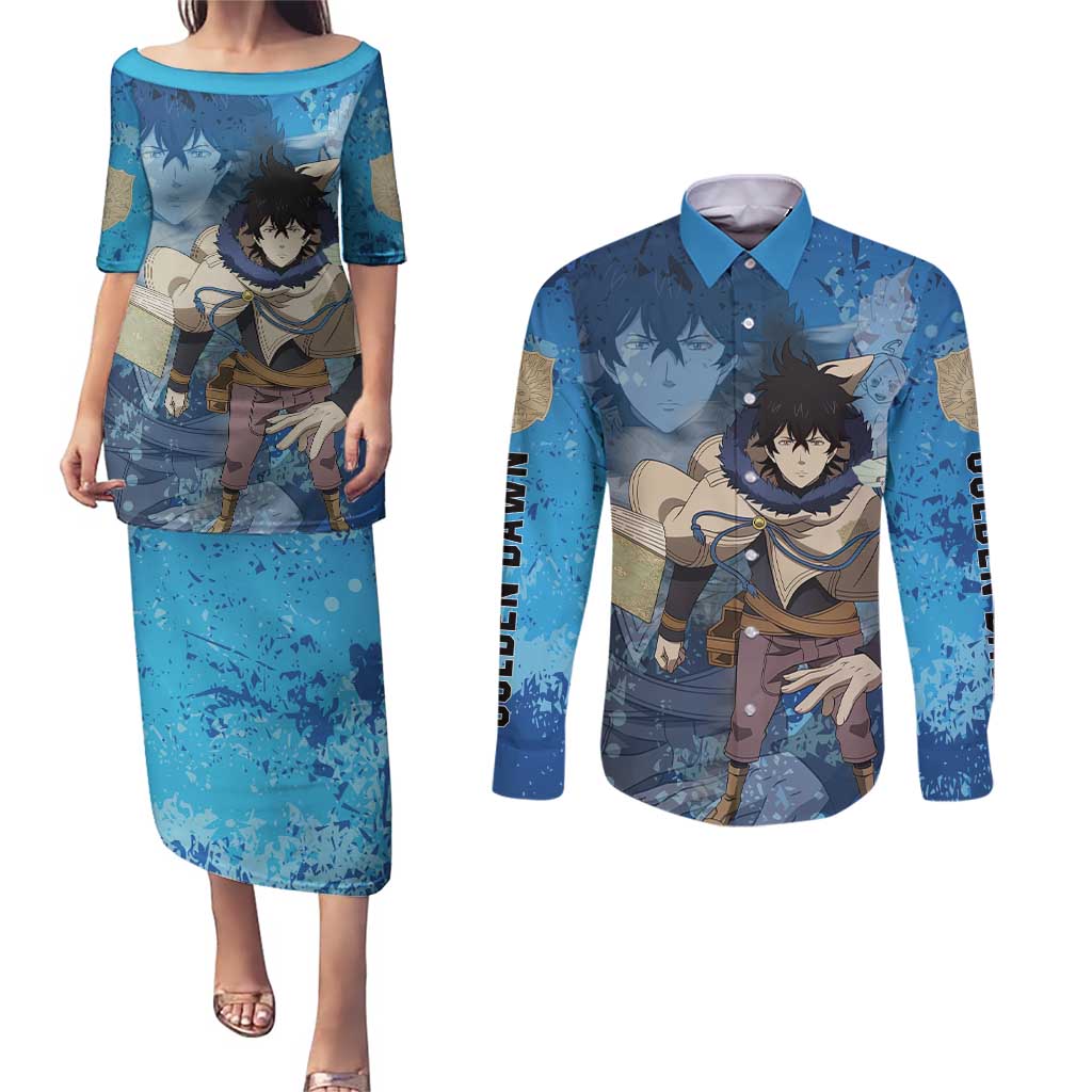 Golden Dawn Yuno - Black Clover M Couples Matching Puletasi and Long Sleeve Button Shirt Anime Style