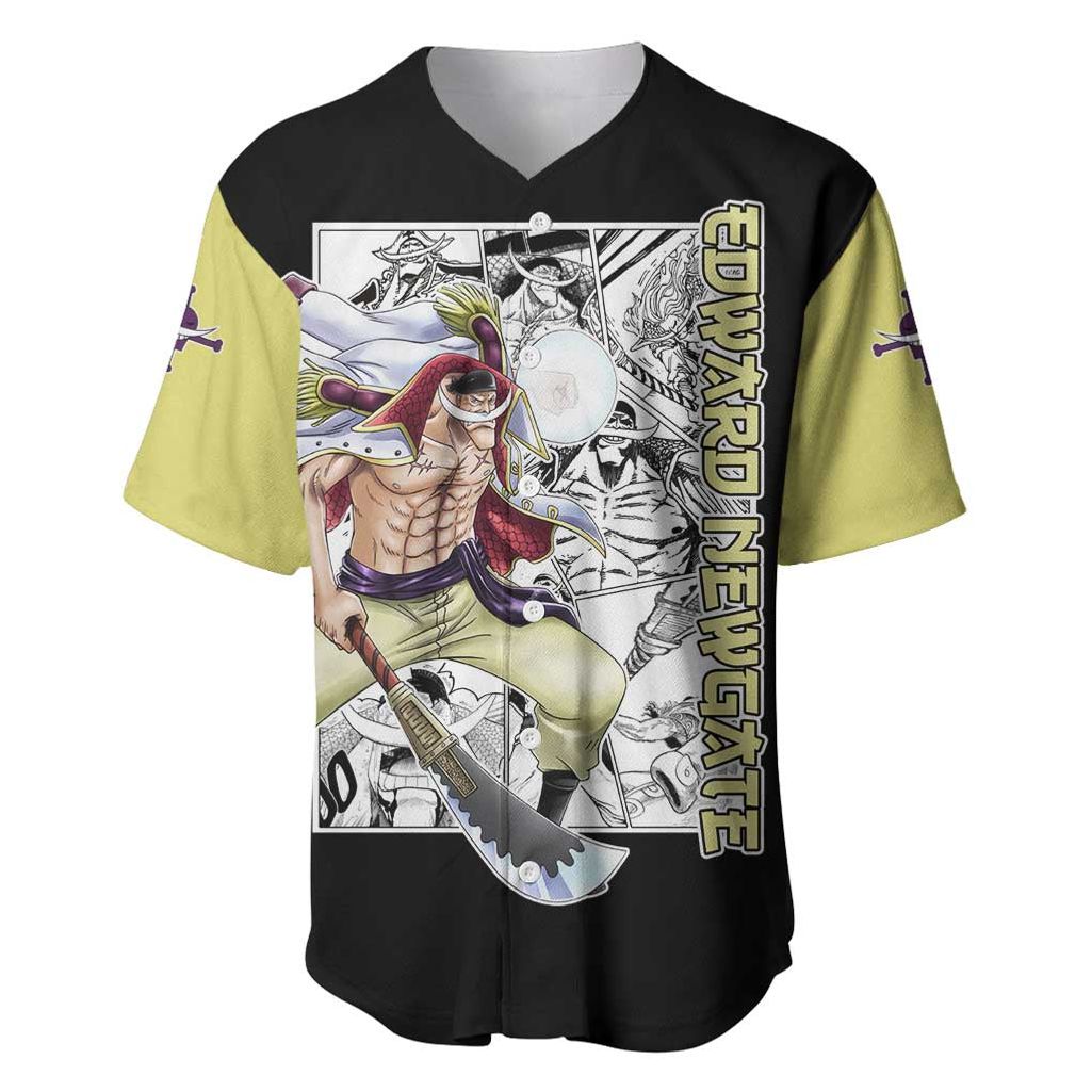 Edward Newgate - One Piece Baseball Jersey Anime Mix Manga Style