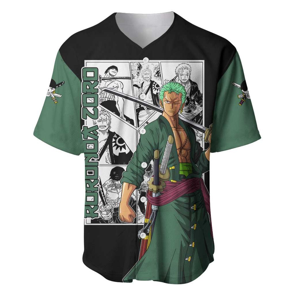 Roronoa Zoro - One Piece Baseball Jersey Anime Mix Manga Style