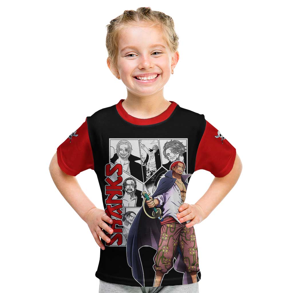 Yonko Shanks - One Piece Kid T Shirt Anime Mix Manga Style